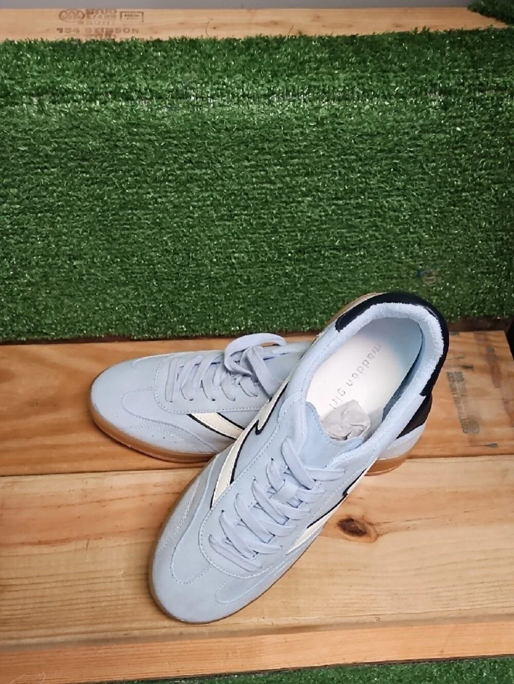 Madden Girl Light Blue Sneakers with White Accent
